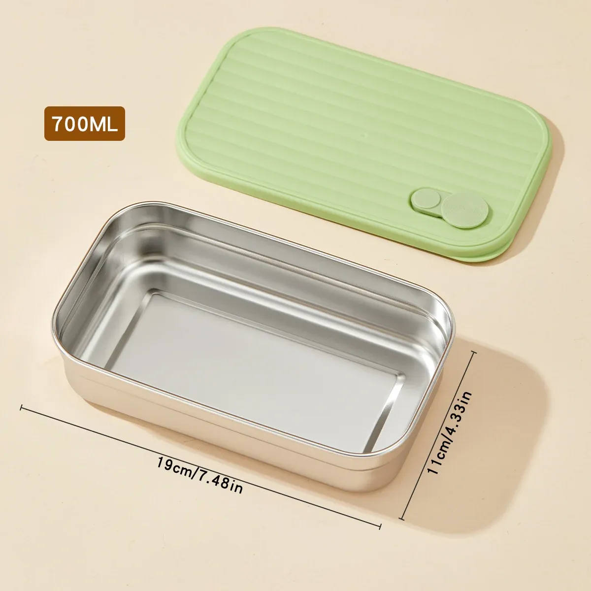 WORTHBUY Boîte à déjeuner portable en acier inoxydable 304 avec couvercle, récipient alimentaire pour salade de fruits, boîte Bento empilable anti-fuite pour étudiant 18
