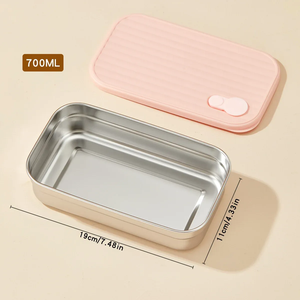 WORTHBUY Boîte à déjeuner portable en acier inoxydable 304 avec couvercle, récipient alimentaire pour salade de fruits, boîte Bento empilable anti-fuite pour étudiant 17