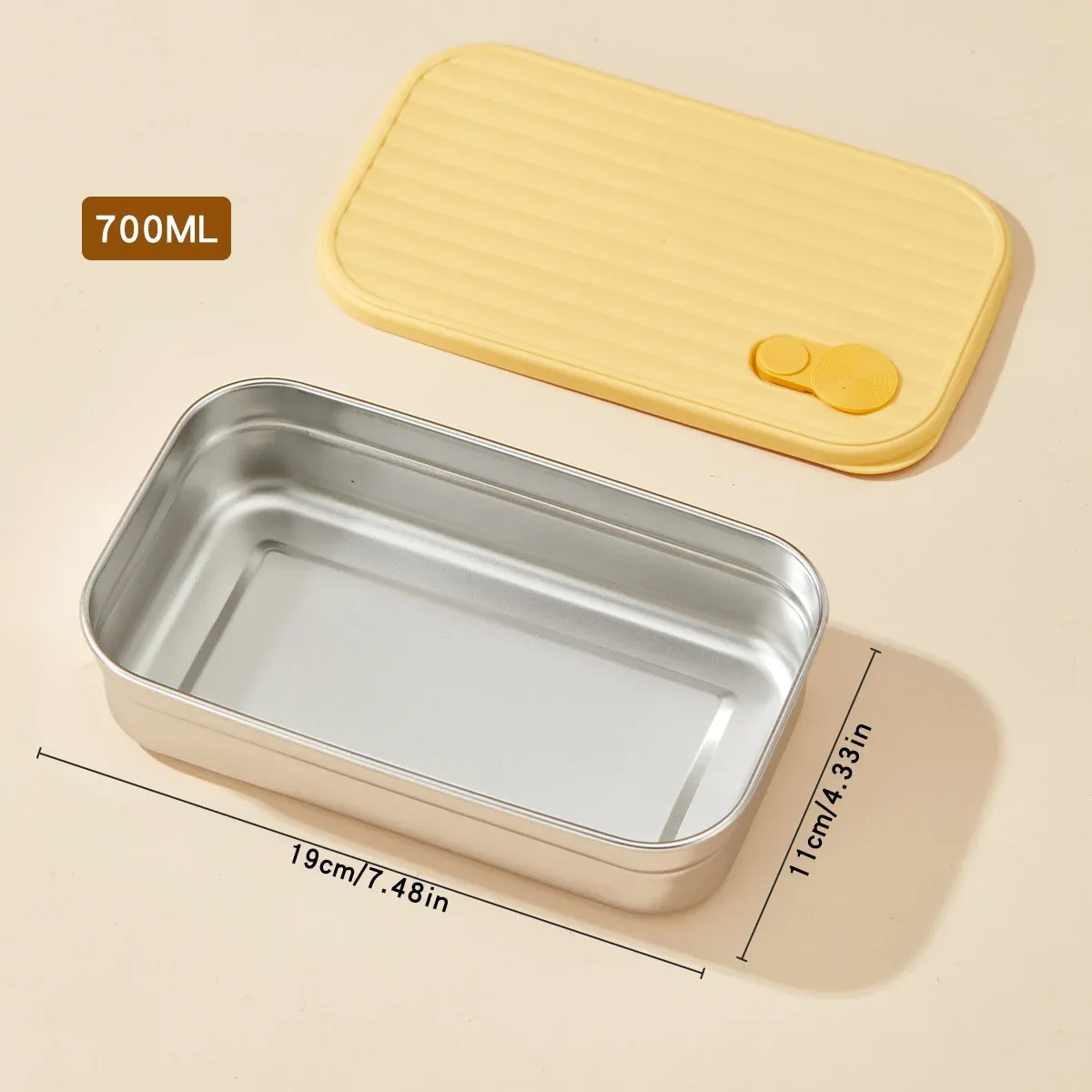 WORTHBUY Boîte à déjeuner portable en acier inoxydable 304 avec couvercle, récipient alimentaire pour salade de fruits, boîte Bento empilable anti-fuite pour étudiant 16