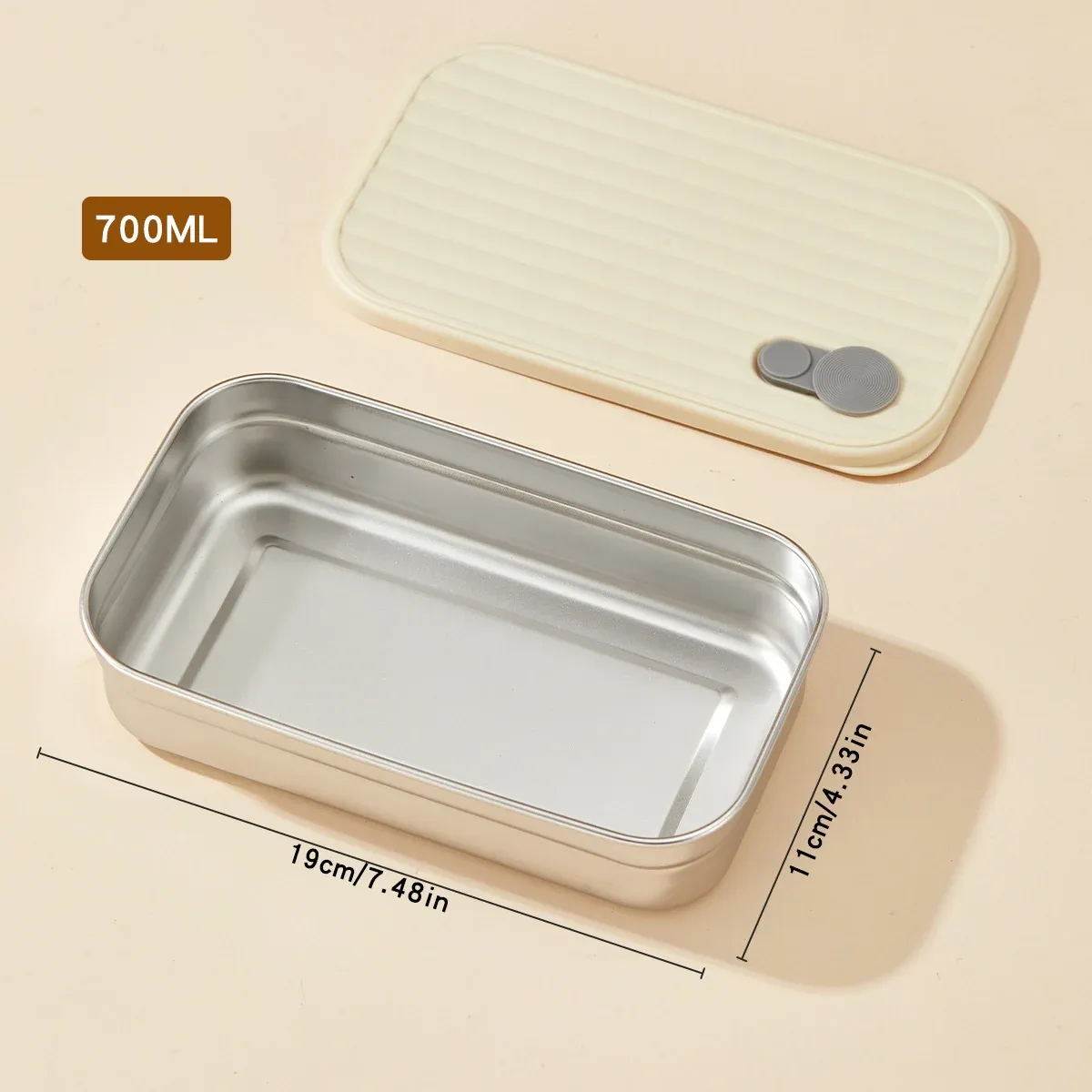 WORTHBUY Boîte à déjeuner portable en acier inoxydable 304 avec couvercle, récipient alimentaire pour salade de fruits, boîte Bento empilable anti-fuite pour étudiant 22