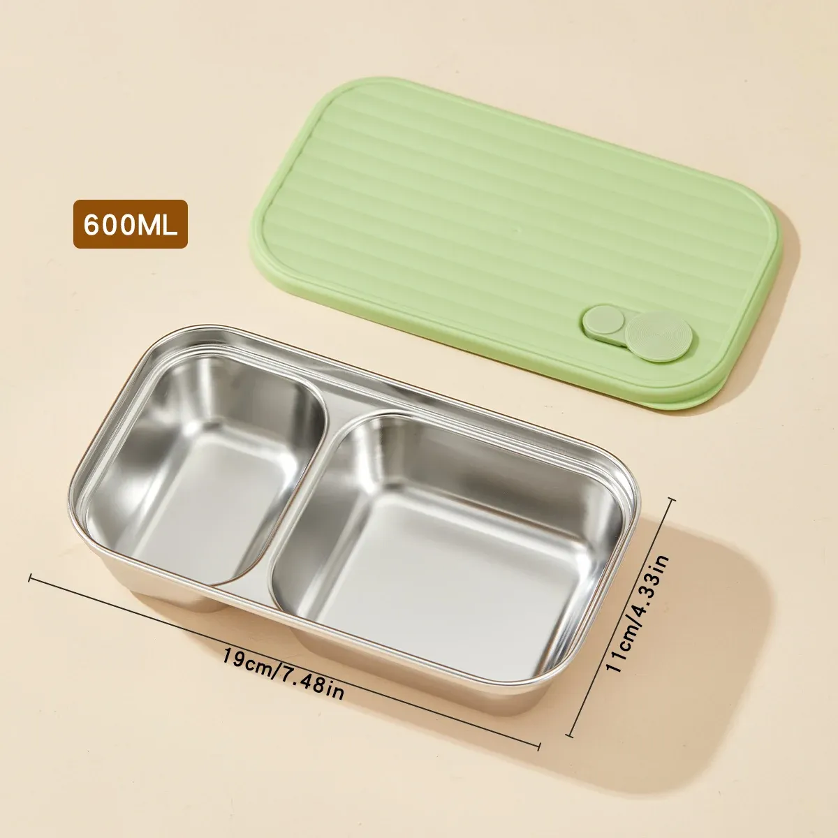 WORTHBUY Boîte à déjeuner portable en acier inoxydable 304 avec couvercle, récipient alimentaire pour salade de fruits, boîte Bento empilable anti-fuite pour étudiant 21