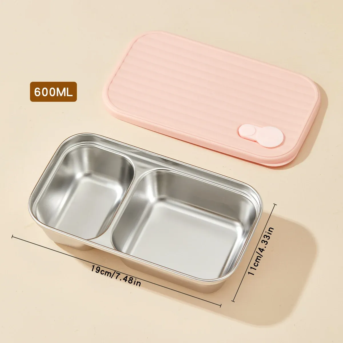 WORTHBUY Boîte à déjeuner portable en acier inoxydable 304 avec couvercle, récipient alimentaire pour salade de fruits, boîte Bento empilable anti-fuite pour étudiant 20