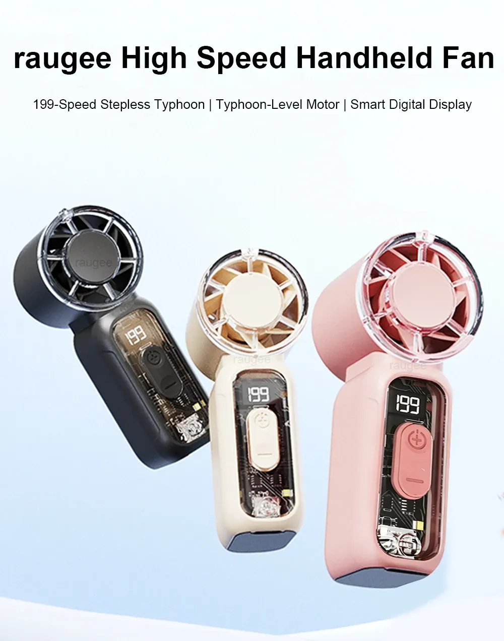 Mini ventilateur portable de poche à écran numérique