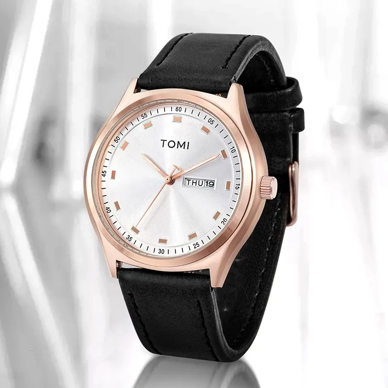 Montre minimaliste pour hommes, style affaires et décontracté, montre à quartz unisexe polyvalente et tendance, avec calendrier 5