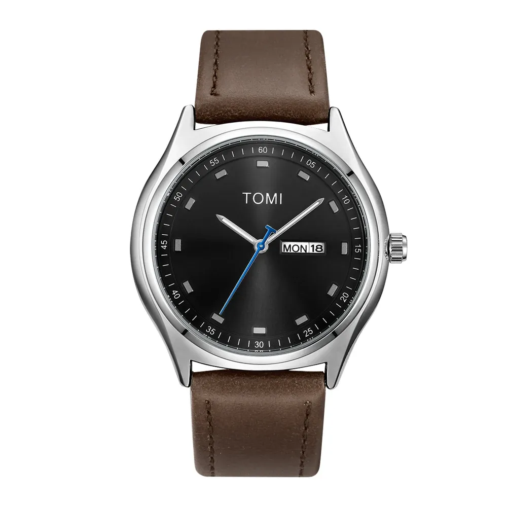 Montre minimaliste pour hommes, style affaires et décontracté, montre à quartz unisexe polyvalente et tendance, avec calendrier 11