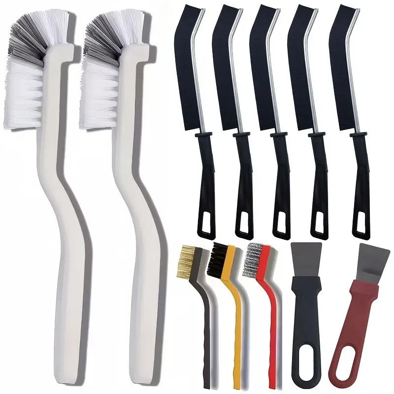 Ensemble de brosses de nettoyage à long manche, 12/7/5 pièces, pour carrelage, coulis, douche et four