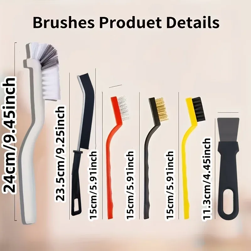 Ensemble de brosses de nettoyage à long manche, 12/7/5 pièces, pour carrelage, coulis, douche et four 4