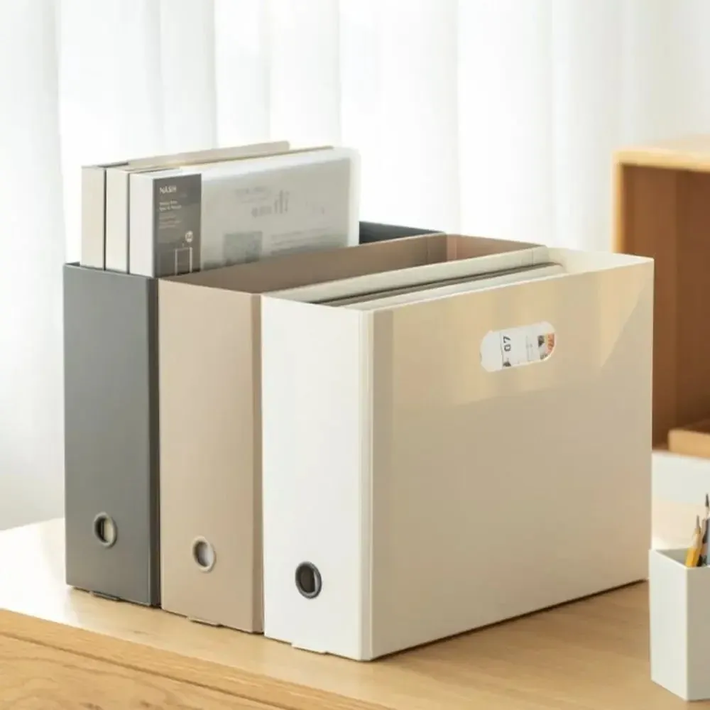 Boîte de rangement pliable A4 en plastique, grande capacité, pour fournitures de papeterie et de bureau 2