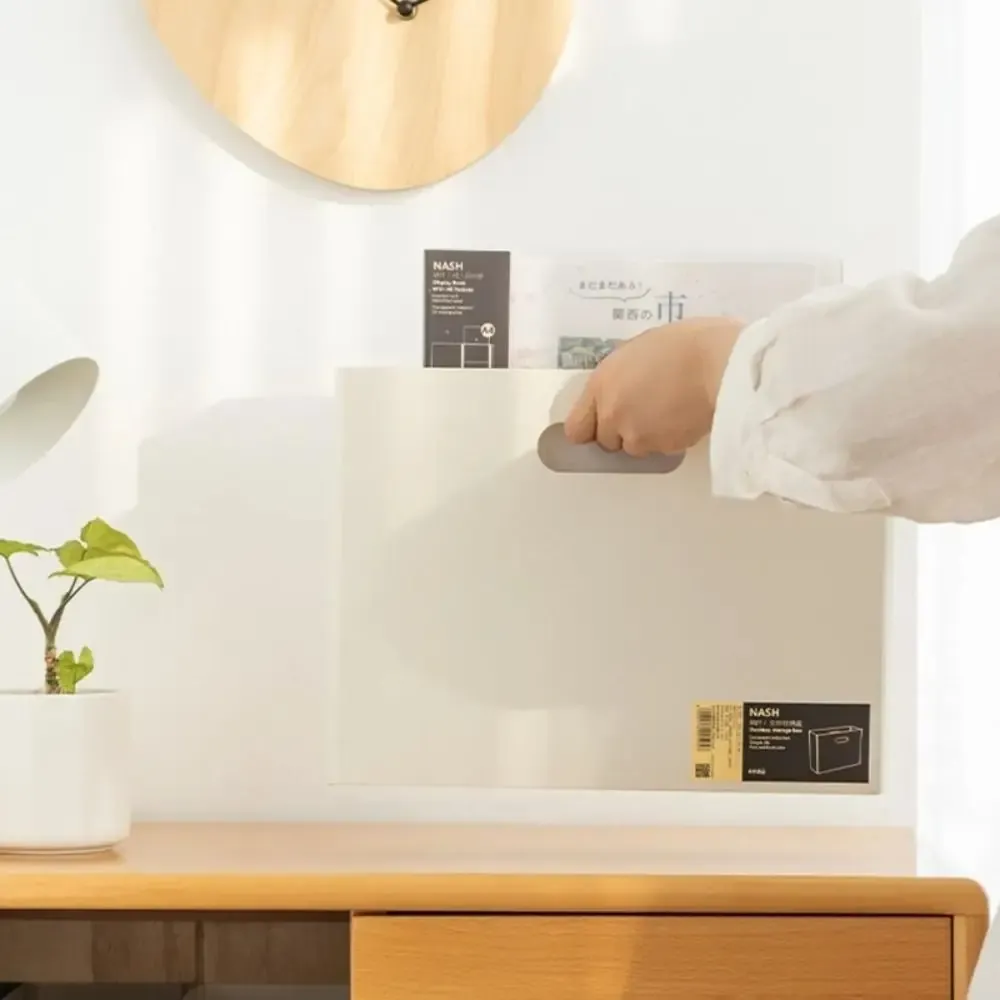Boîte de rangement pliable A4 en plastique, grande capacité, pour fournitures de papeterie et de bureau 4