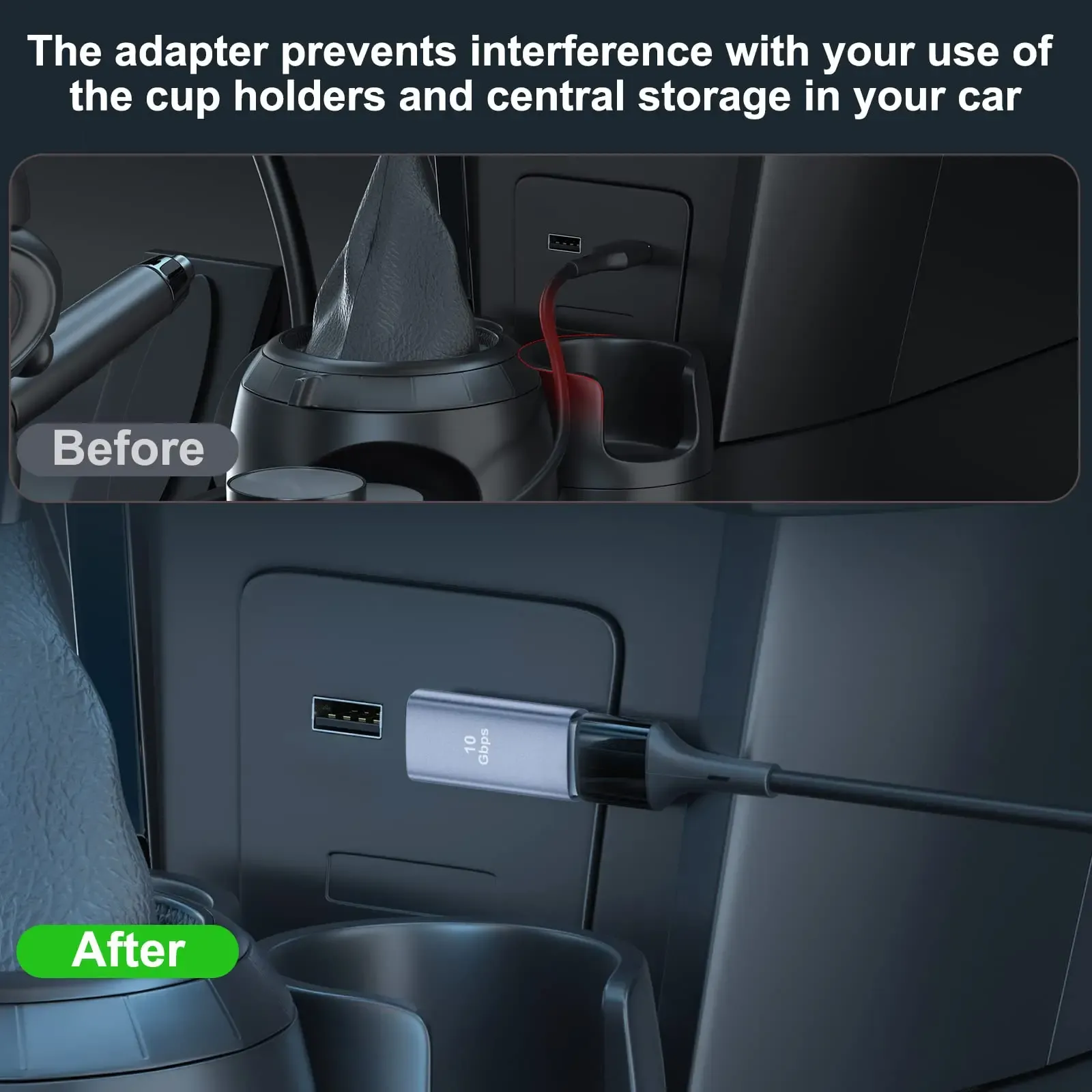 Adaptateur USB 3.1 coudé 90 degrés, USB-A mâle vers USB-A femelle, pour ordinateur portable, chargeur de voiture, batterie externe et la plupart des appareils USB 3