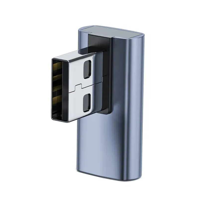 Adaptateur USB 3.1 coudé 90 degrés, USB-A mâle vers USB-A femelle, pour ordinateur portable, chargeur de voiture, batterie externe et la plupart des appareils USB 9