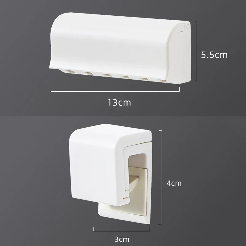 Porte-brosse à dents mural sans perçage, pour salle de bain, multi-têtes, amovible et lavable, réf. YSJ004 7