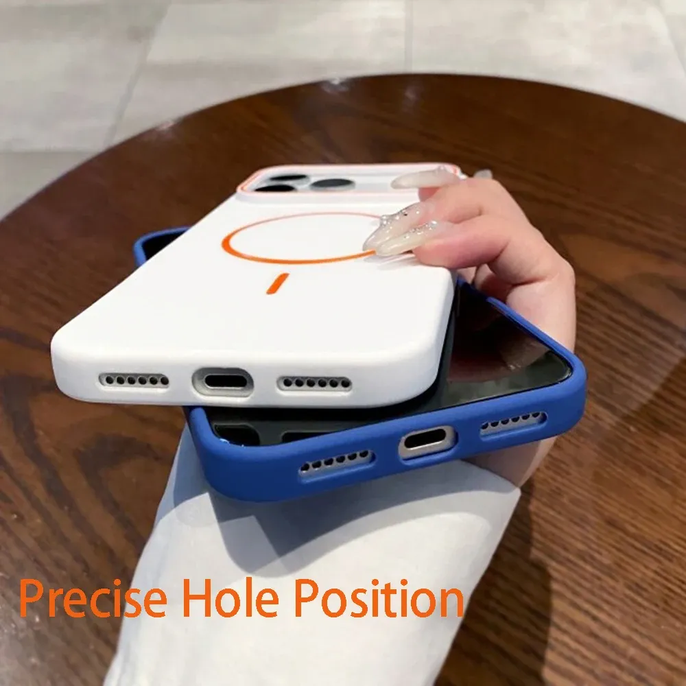 Coque en silicone de luxe compatible MagSafe pour iPhone 11 à 18 Pro Max, avec recharge magnétique sans fil 4