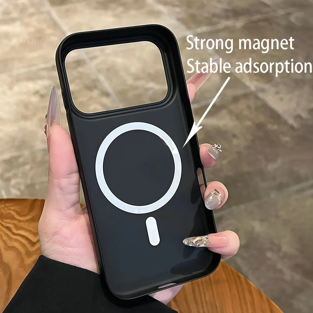 Coque en silicone de luxe compatible MagSafe pour iPhone 11 à 18 Pro Max, avec recharge magnétique sans fil 5