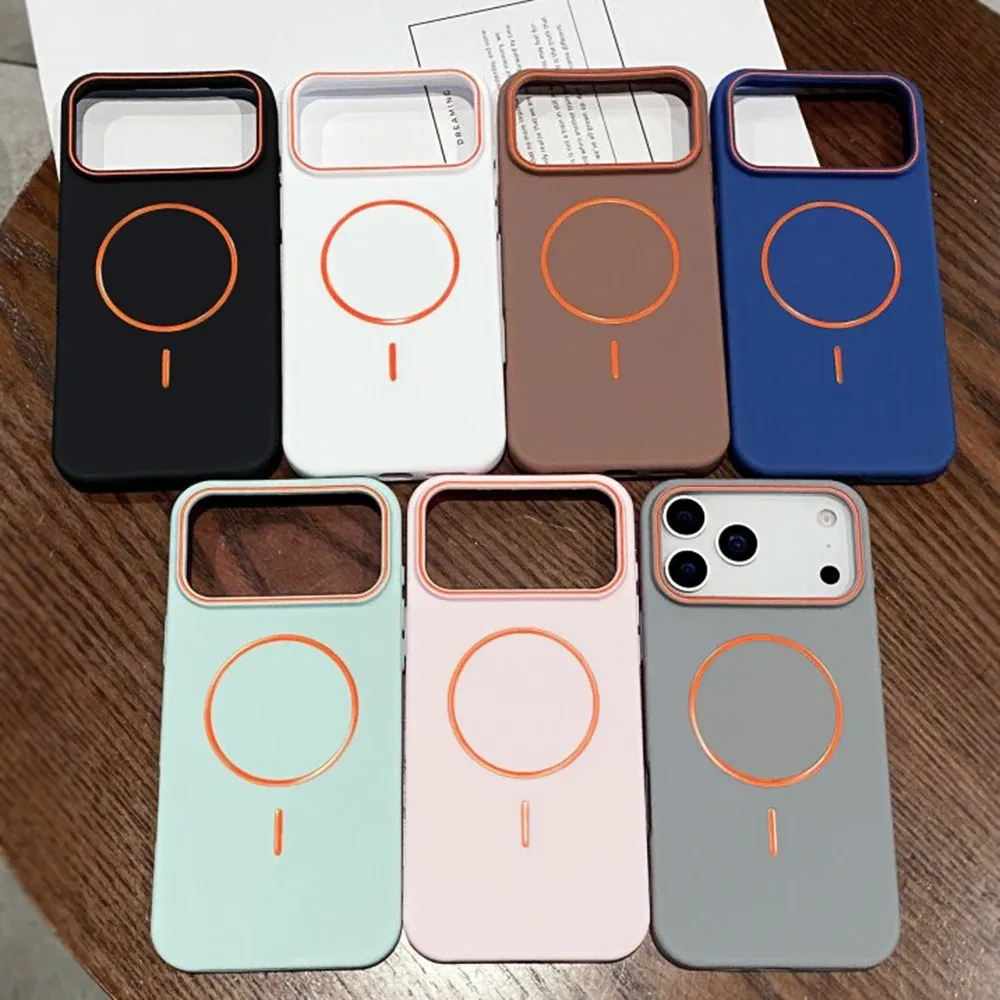Coque en silicone de luxe compatible MagSafe pour iPhone 11 à 18 Pro Max, avec recharge magnétique sans fil 6
