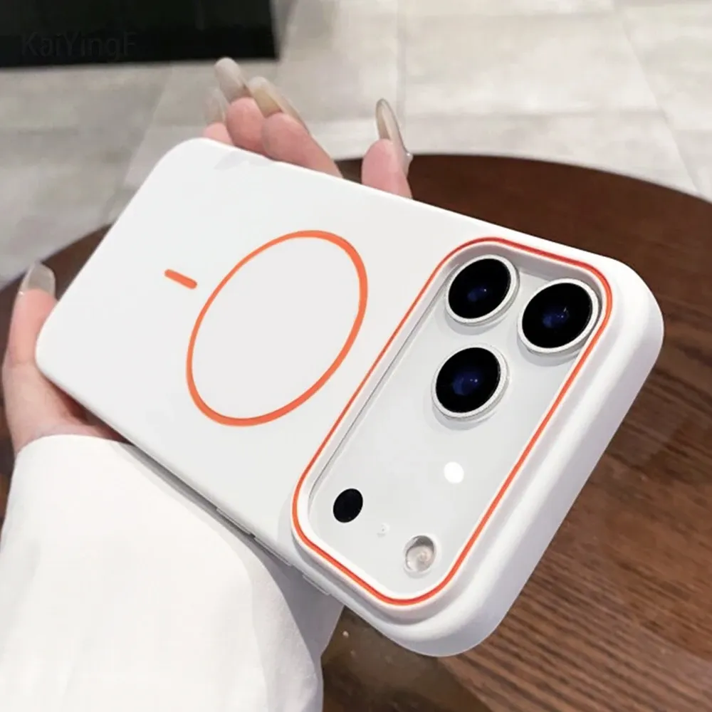 Coque en silicone de luxe compatible MagSafe pour iPhone 11 à 18 Pro Max, avec recharge magnétique sans fil 8