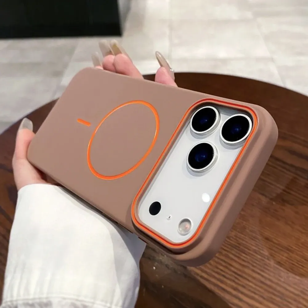 Coque en silicone de luxe compatible MagSafe pour iPhone 11 à 18 Pro Max, avec recharge magnétique sans fil 12