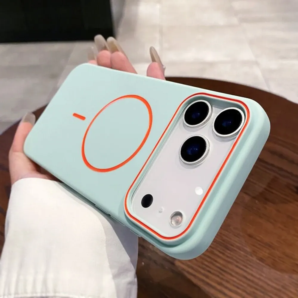 Coque en silicone de luxe compatible MagSafe pour iPhone 11 à 18 Pro Max, avec recharge magnétique sans fil 11
