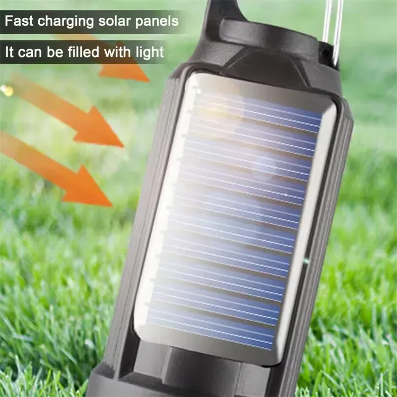 Lampe solaire de camping en situation