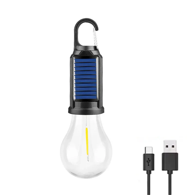 Lampe solaire de camping suspendue, portable et étanche, rechargeable par USB et énergie solaire 7