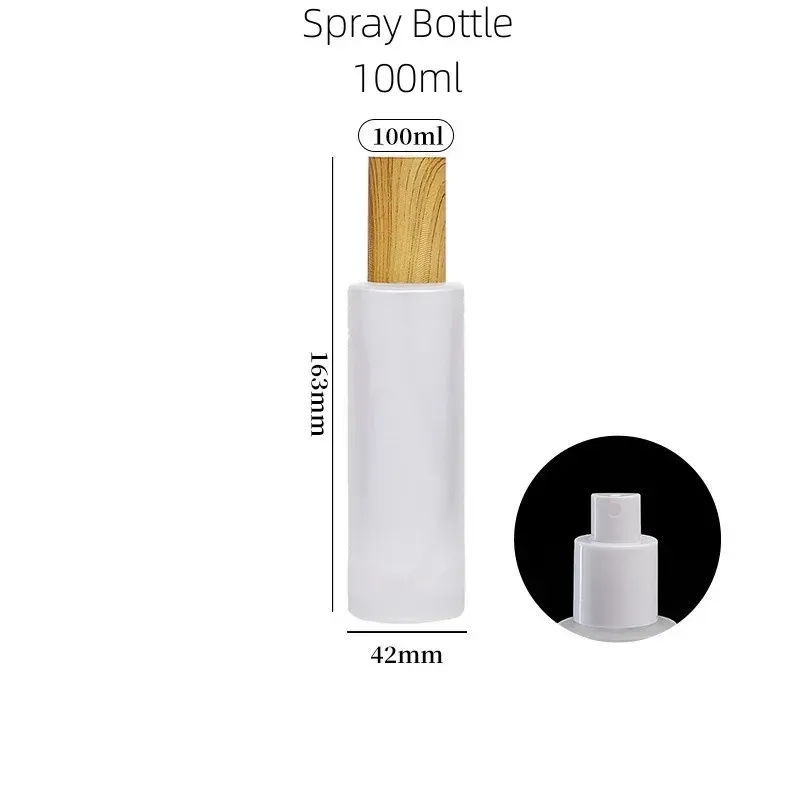 Pulvérisateur rechargeable en bois et verre dépoli, brumisateur fin pour cosmétiques, 20 ml, 30 ml, 50 ml, 100 ml 8