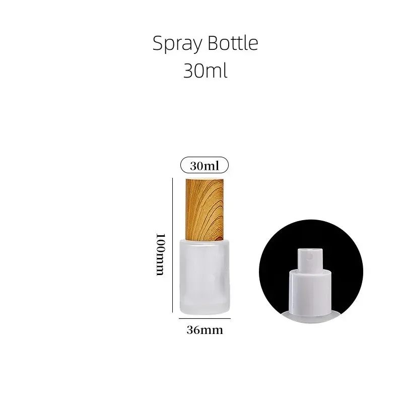 Pulvérisateur rechargeable en bois et verre dépoli, brumisateur fin pour cosmétiques, 20 ml, 30 ml, 50 ml, 100 ml 10