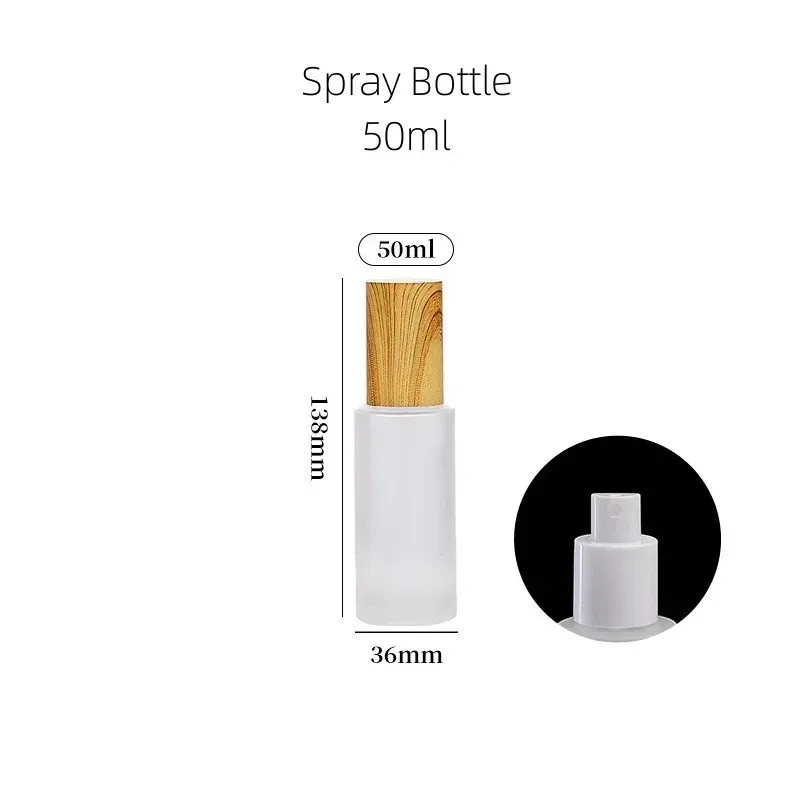 Pulvérisateur rechargeable en bois et verre dépoli, brumisateur fin pour cosmétiques, 20 ml, 30 ml, 50 ml, 100 ml 11