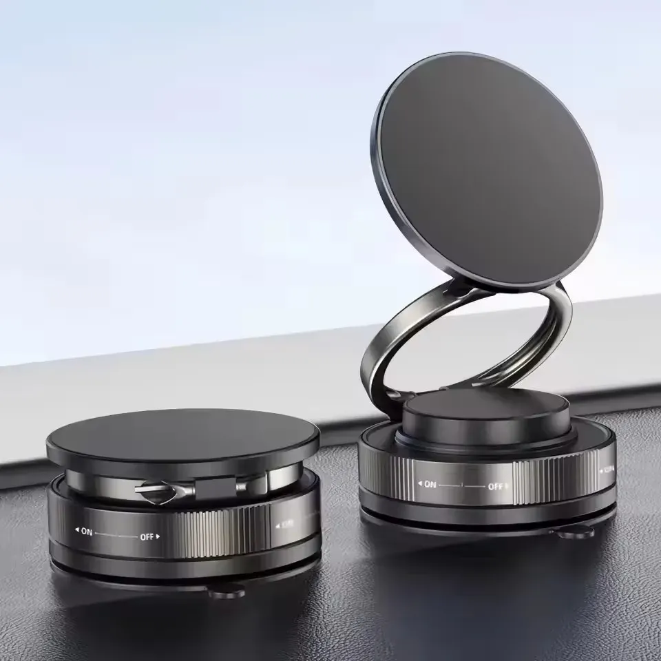Support magnétique pliable pour téléphone portable de voiture, rotation à 360°, fixation par ventouse sur pare-brise et tableau de bord 2
