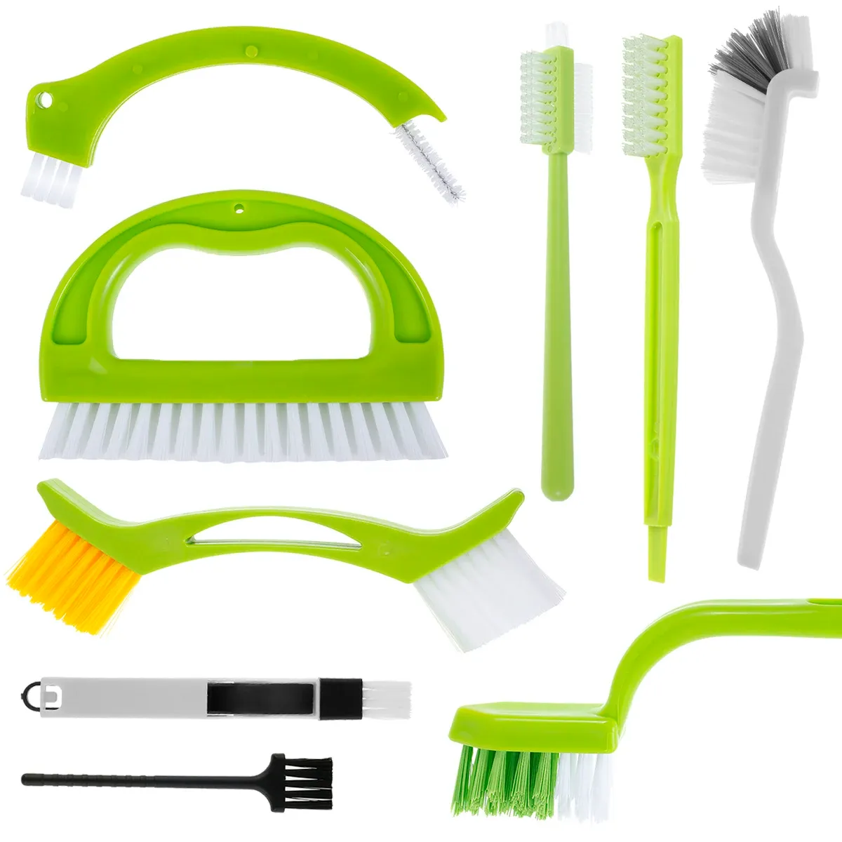 Ensemble de 9 brosses de nettoyage pour joints, brosse manuelle polyvalente, nettoyage en profondeur, brosse de récurage réutilisable pour joints de carrelage