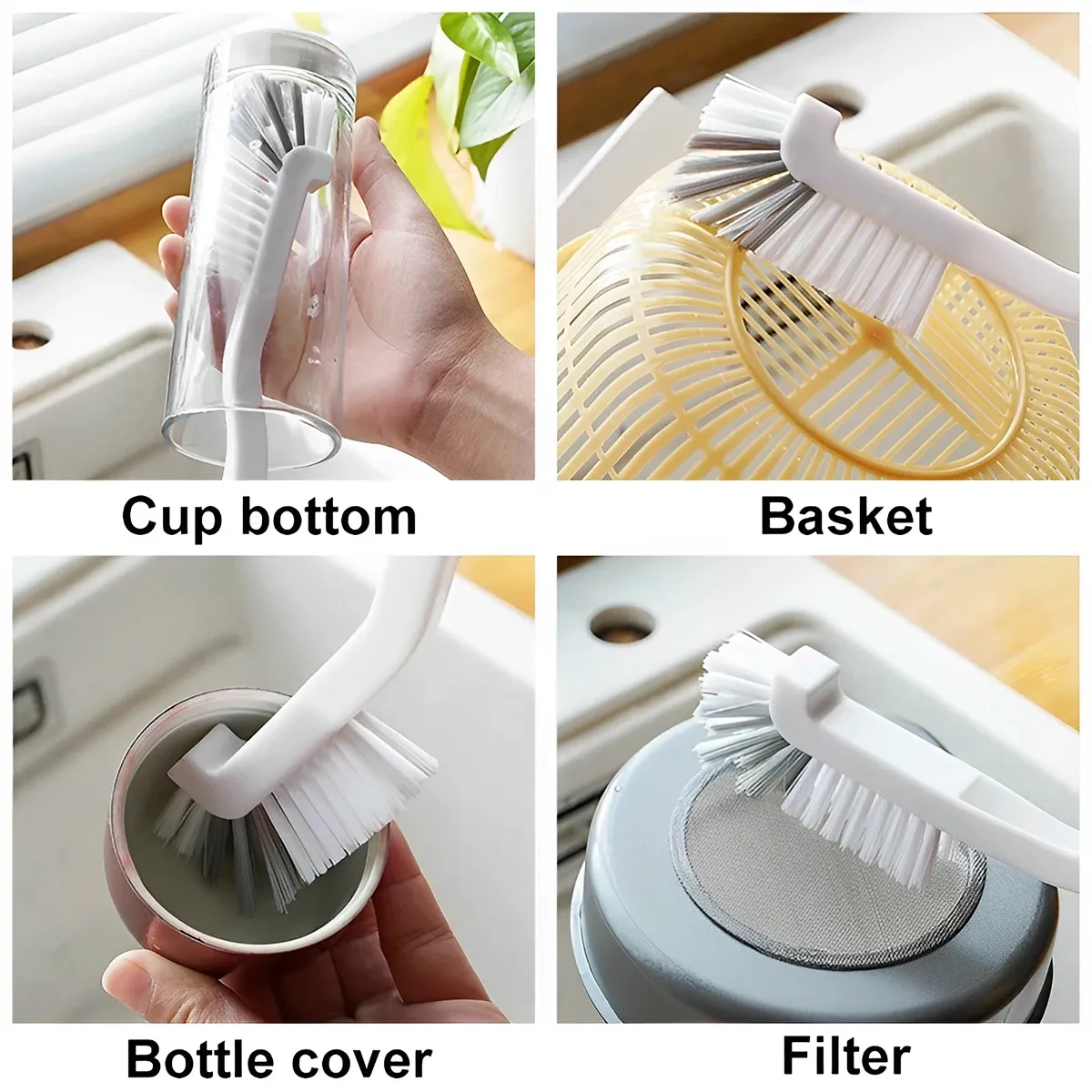 Ensemble de 9 brosses de nettoyage pour joints, brosse manuelle polyvalente, nettoyage en profondeur, brosse de récurage réutilisable pour joints de carrelage 6