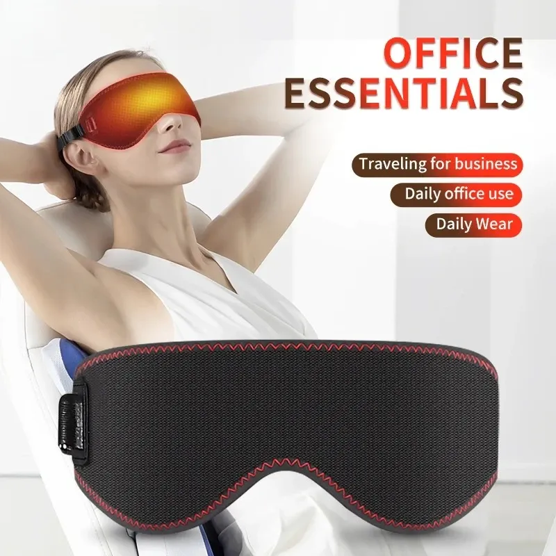 Masque chauffant pour les yeux secs avec 3 niveaux de chaleur, compresse chaude pour le sommeil et les cernes 2