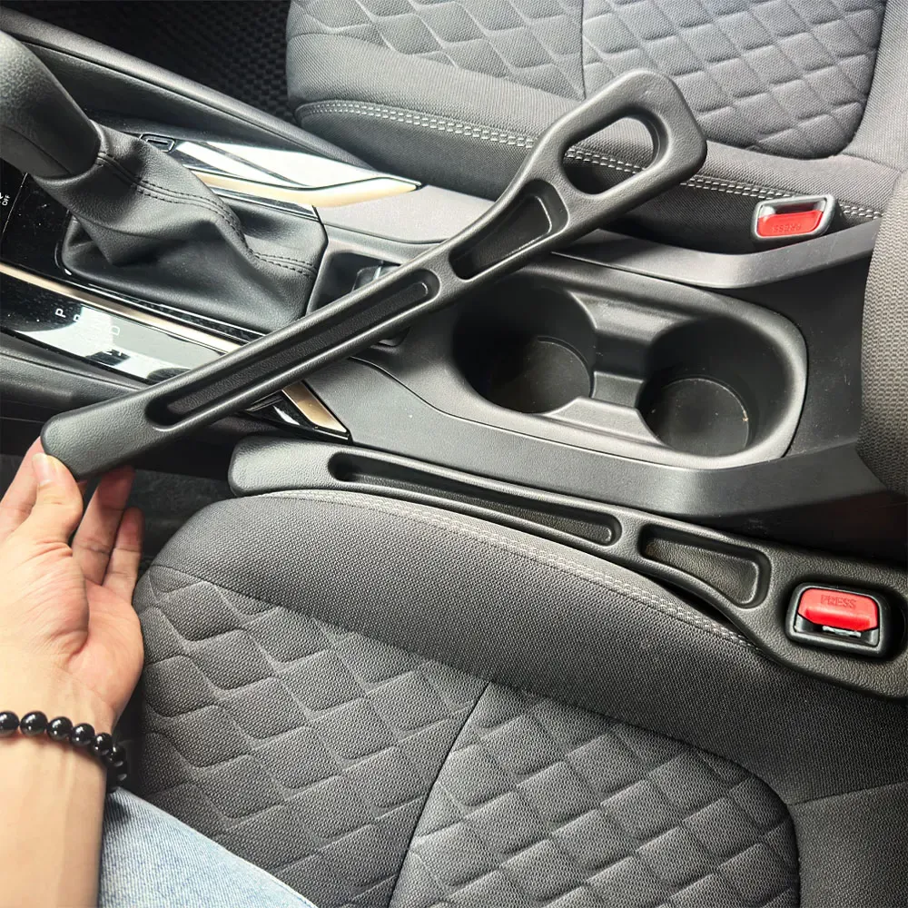 Lot de 2 comblants d'espace pour siège de voiture à double fente, accessoires d'intérieur auto, coussin de rangement pour téléphone et clés 6