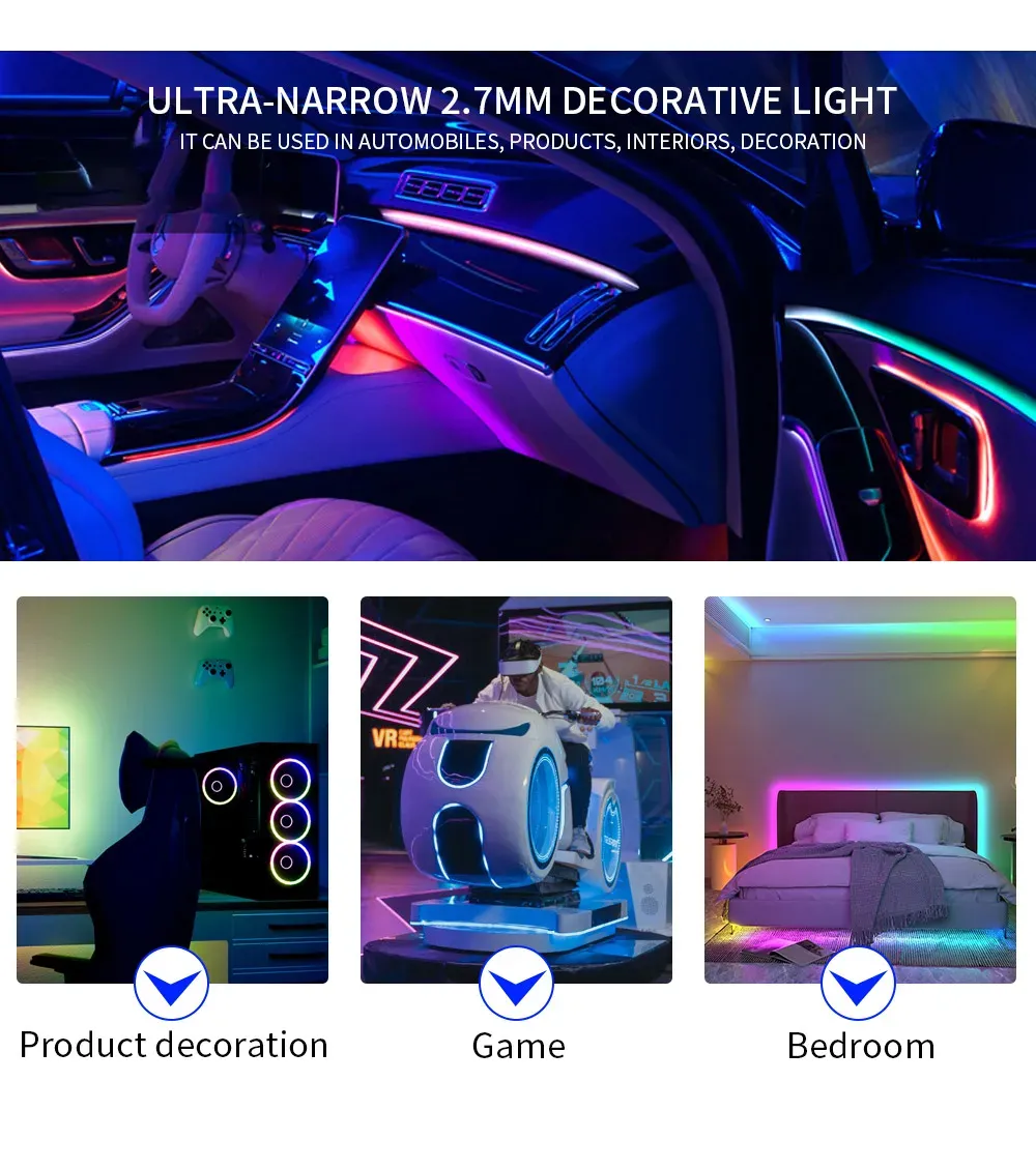 Bande lumineuse RGBIC Ultra Fine en vue générale