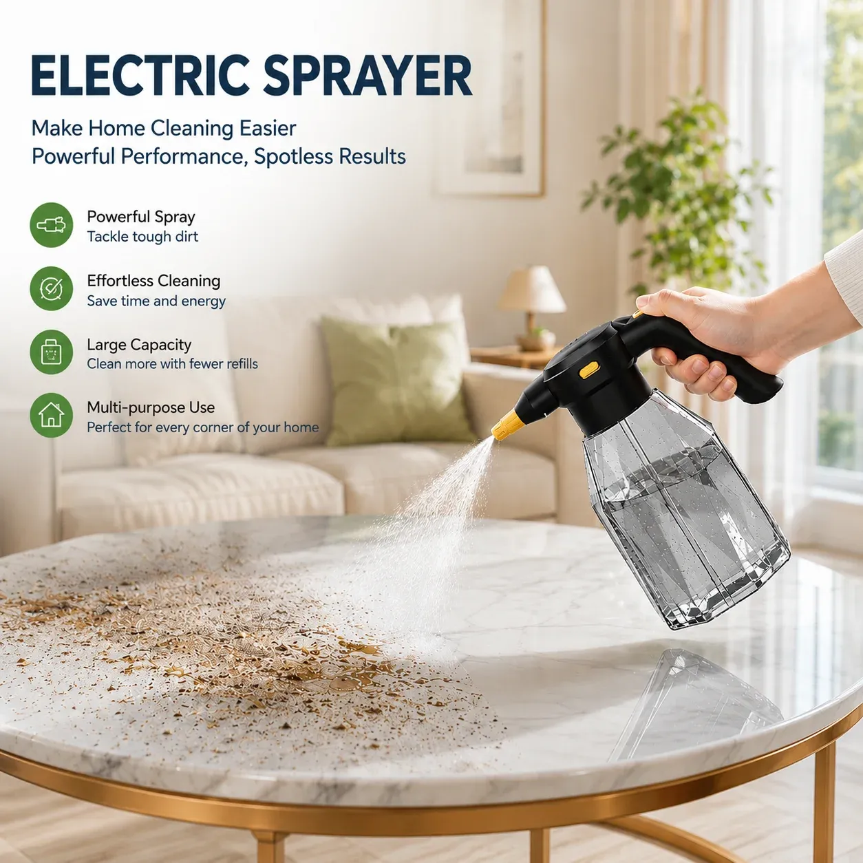 Pulvérisateur d'eau électrique sans fil rechargeable pour jardin et plantes - Image 1