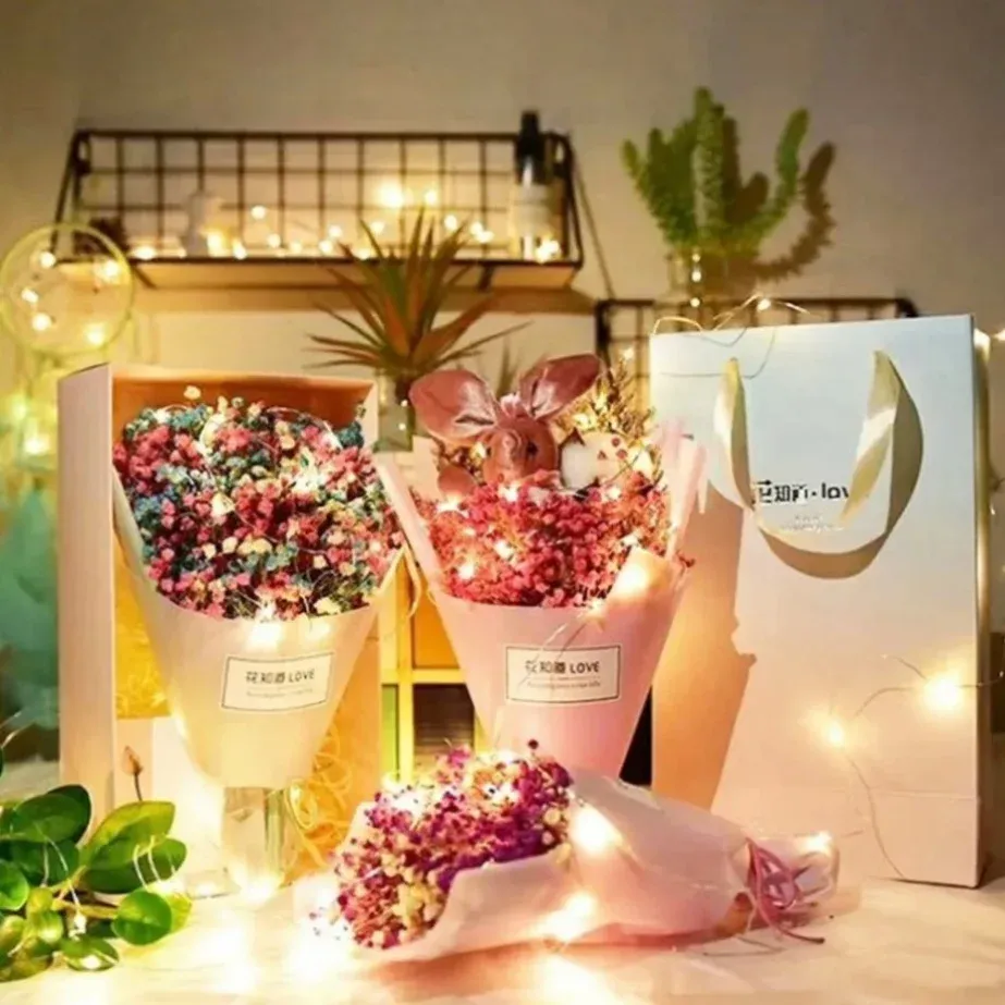 Guirlande lumineuse LED à pile sur fil de cuivre, 5 m (1 m d'éclairage), décor de fête, mariage et Noël pour intérieur 4