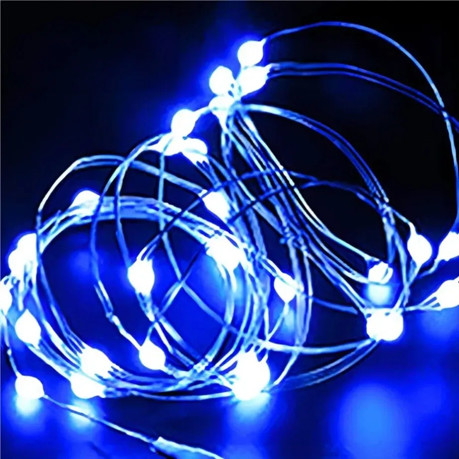 Guirlande lumineuse LED à pile sur fil de cuivre, 5 m (1 m d'éclairage), décor de fête, mariage et Noël pour intérieur 15