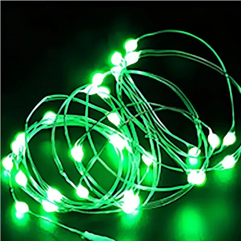 Guirlande lumineuse LED à pile sur fil de cuivre, 5 m (1 m d'éclairage), décor de fête, mariage et Noël pour intérieur 7