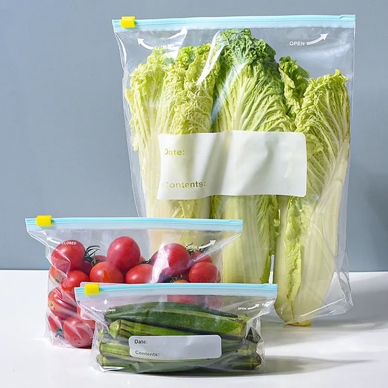 Sacs de rangement réutilisables à fermeture zippée, transparents et de qualité alimentaire - Image 1