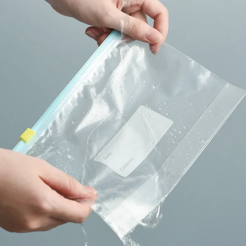 Sacs de rangement réutilisables à fermeture zippée, transparents et de qualité alimentaire 2