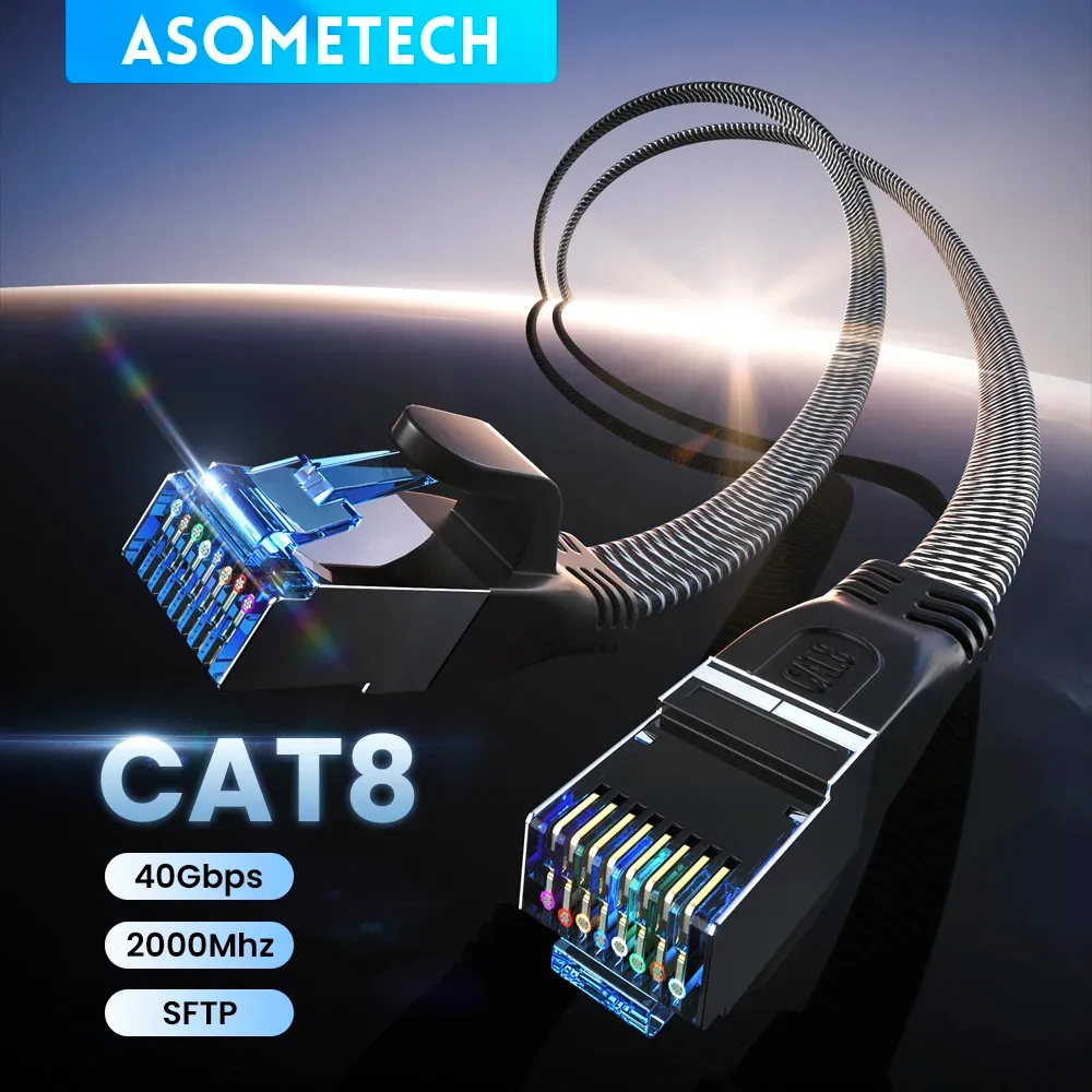 Câble Ethernet CAT 8 haute vitesse 40 Gbps, 2000 MHz, SSTP, connecteurs RJ45 pour PC, modem, routeur, ordinateur portable et PS4/PS5 1