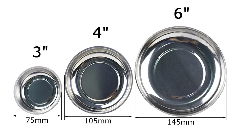 Plateau magnétique circulaire en acier inoxydable en situation d'utilisation