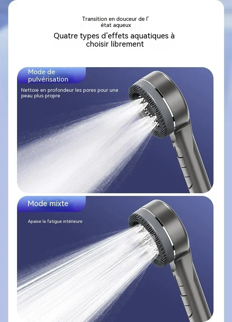 Pommeau de douche en ambiance salle de bain