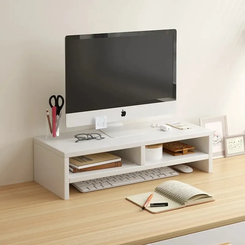 Support pour écran – Support ergonomique pour ordinateur portable, organisateur de bureau et rangement pour clavier