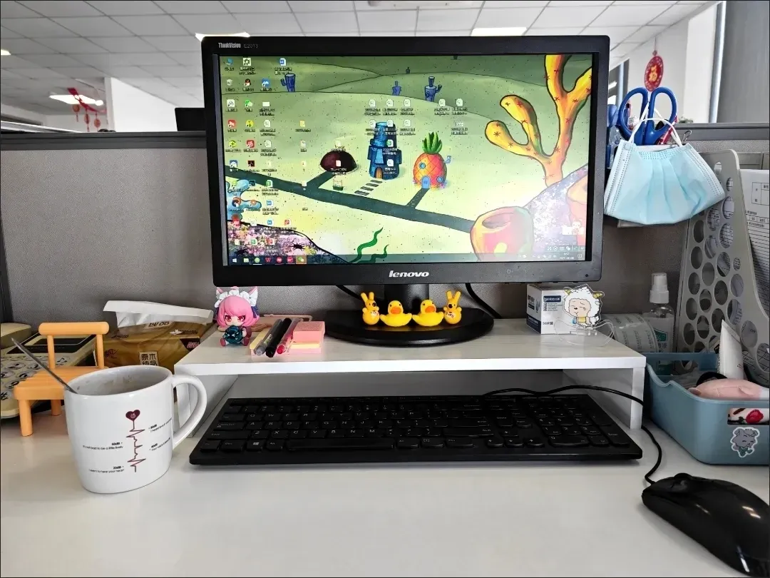 Support pour écran – Support ergonomique pour ordinateur portable, organisateur de bureau et rangement pour clavier 2