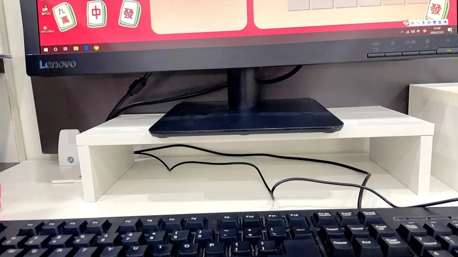 Support pour écran – Support ergonomique pour ordinateur portable, organisateur de bureau et rangement pour clavier 4