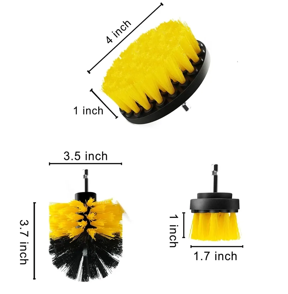 Ensemble de brosses rondes en plastique pour perceuse, idéal pour le nettoyage des pneus et de la salle de bains 6