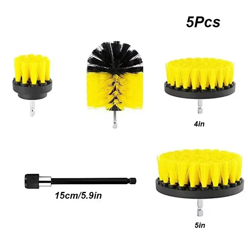 Ensemble de brosses rondes en plastique pour perceuse, idéal pour le nettoyage des pneus et de la salle de bains 11