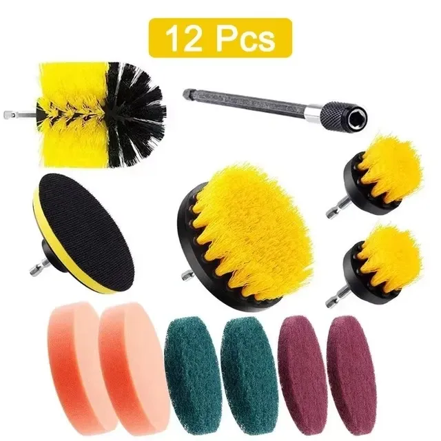 Ensemble de brosses rondes en plastique pour perceuse, idéal pour le nettoyage des pneus et de la salle de bains 18
