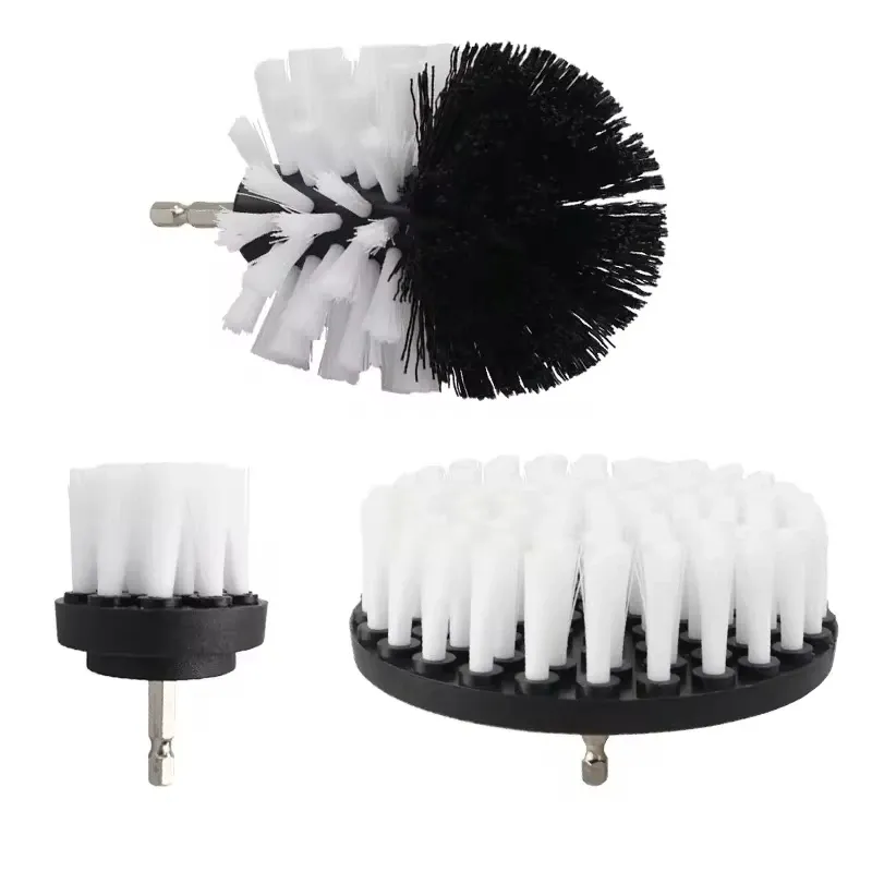 Ensemble de brosses rondes en plastique pour perceuse, idéal pour le nettoyage des pneus et de la salle de bains 17
