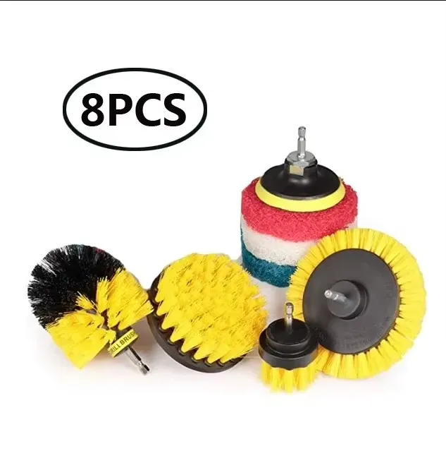 Ensemble de brosses rondes en plastique pour perceuse, idéal pour le nettoyage des pneus et de la salle de bains 20